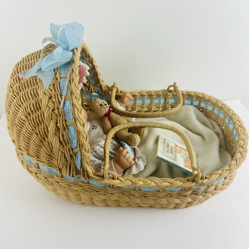 American Girl Bitty Baby and Lullaby Moses Basket Bitty Bear Carrier Gray Eyes - Picture 3 of 16